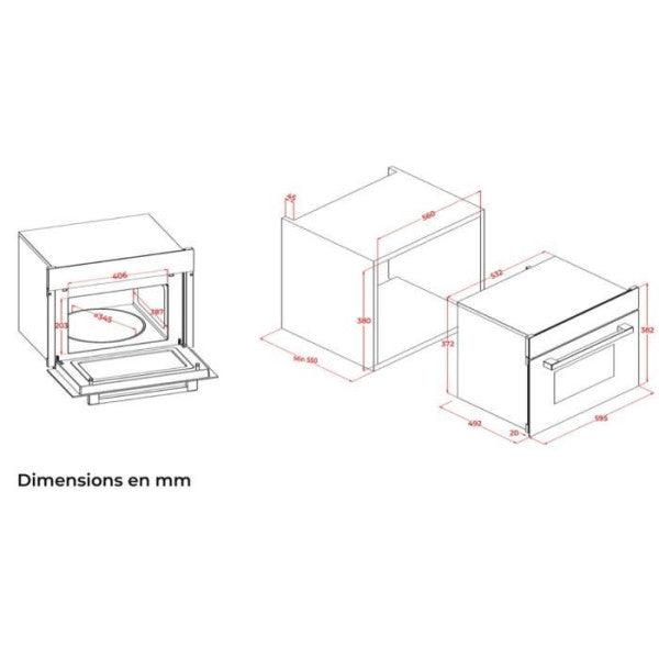 Four A Micro-ondes Encastrable - Continental Edison - 1450 W - 34 L -c Continental Edison - Mathon - 5