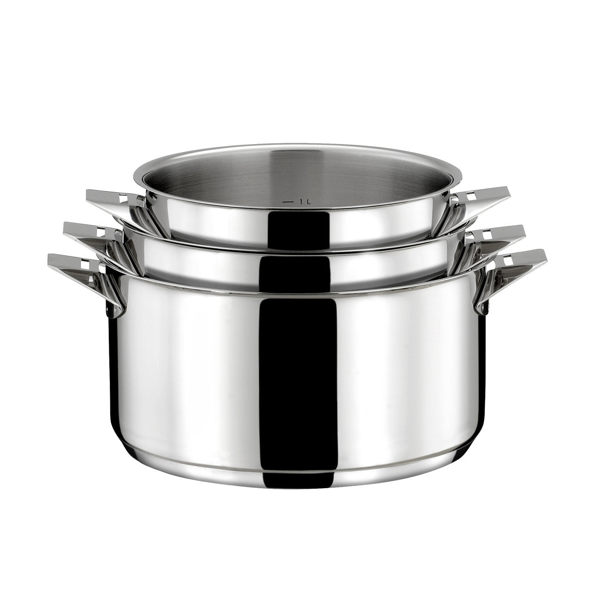 Eclipse - Lot 7 pièces - Casseroles 16, 18 et 20 cm, 3 couvercles et poignée amovible Cuisinox - Mathon - 2