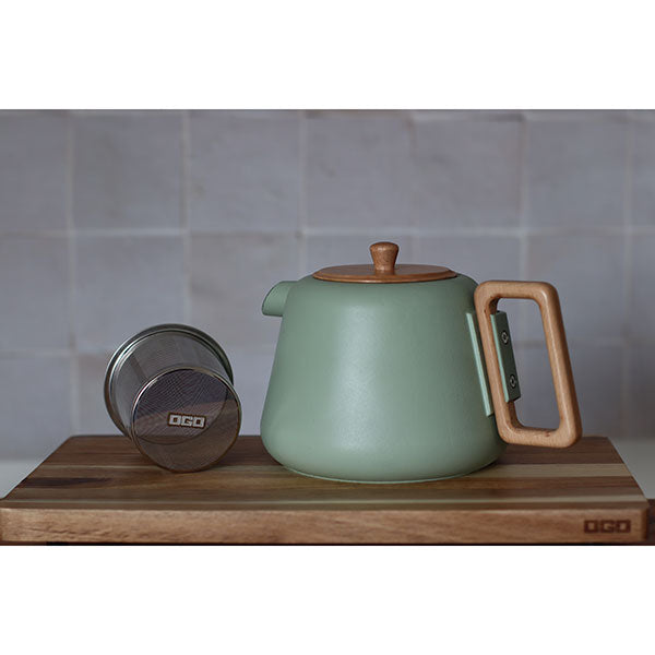 Théière Viggo en fonte et bois d