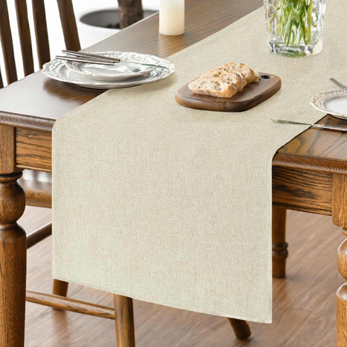 Chemin de Table Polyester Beige 40×100 cm Vendos85 - Mathon