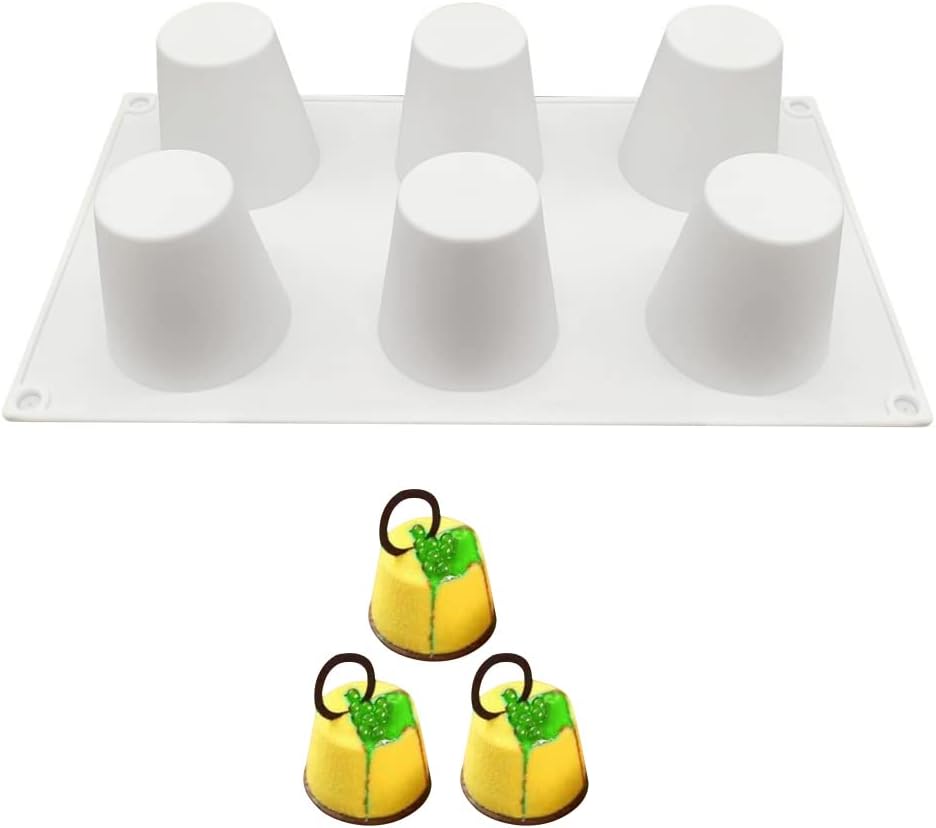 Moule à Gateau en Silicone, 6 Trous Forme de cônes Vendos85 - Mathon