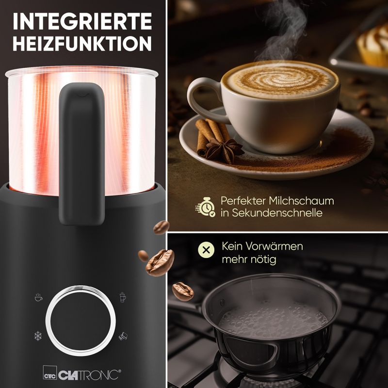 Mousseur à lait 500W Clatronic MS3812-Noir Clatronic - Mathon - 2