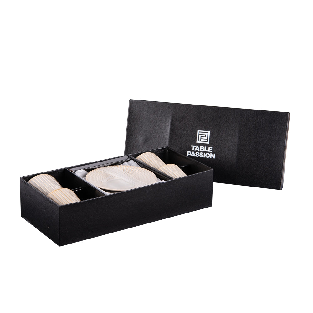 Coffret de 4 tasses à café avec sous tasses Liv Table passion - Mathon - 2