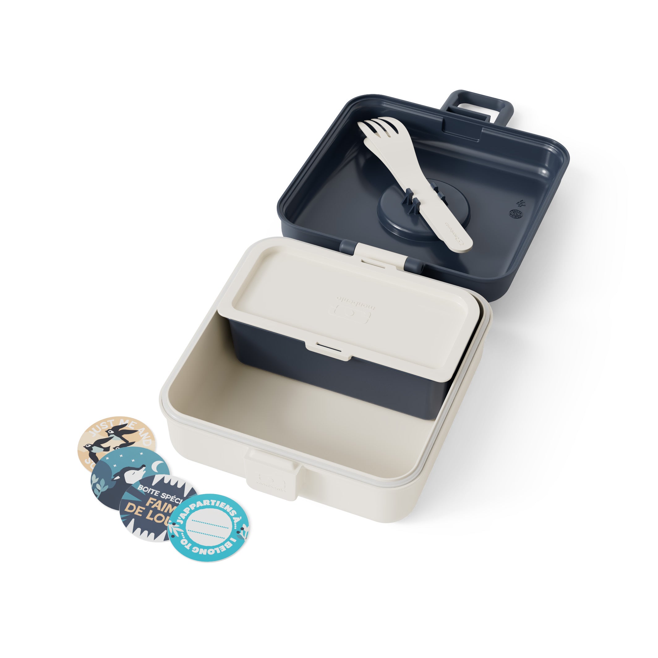 Boîte à sandwich enfant Snacky 850ml bleu Loup Monbento - Mathon - 4