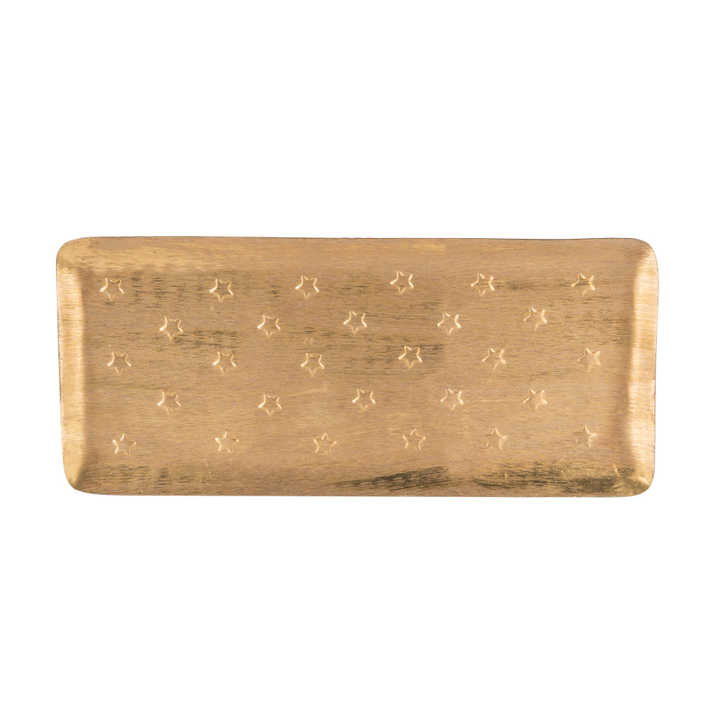 Plateau en métal Féerie or 38x17 cm Table passion - Mathon - 1