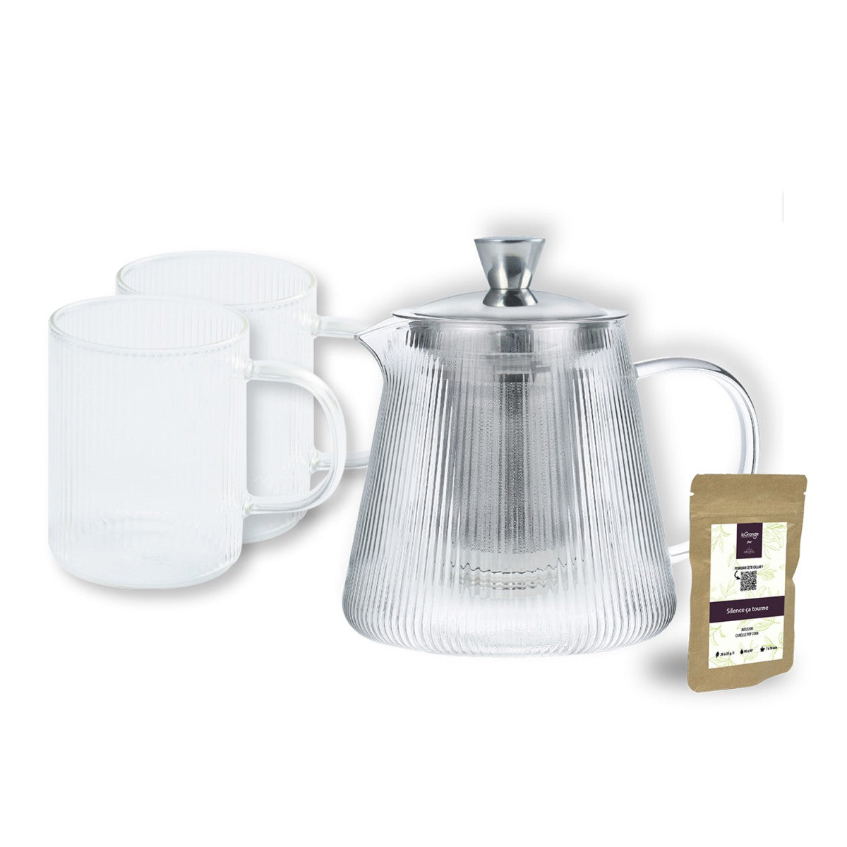 Set théière Darjeeling et 2 mugs en verre Cristel - Mathon - 1