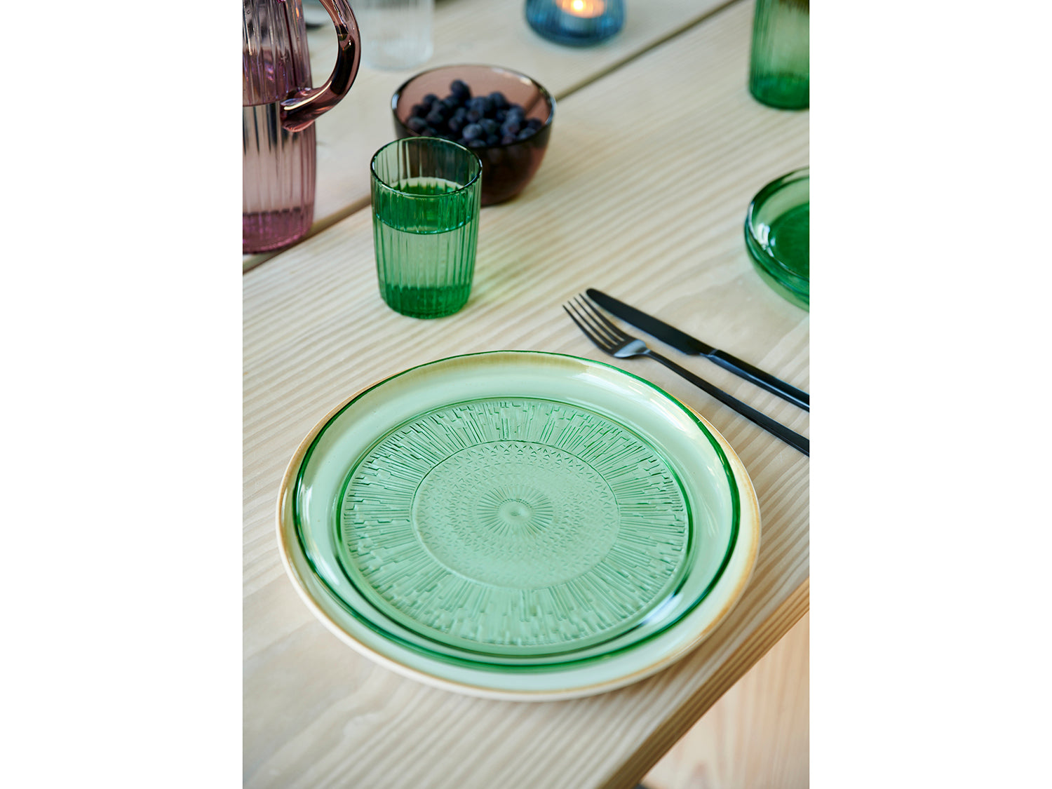 Assiette Kusintha en verre Vert Bitz - Mathon - 6