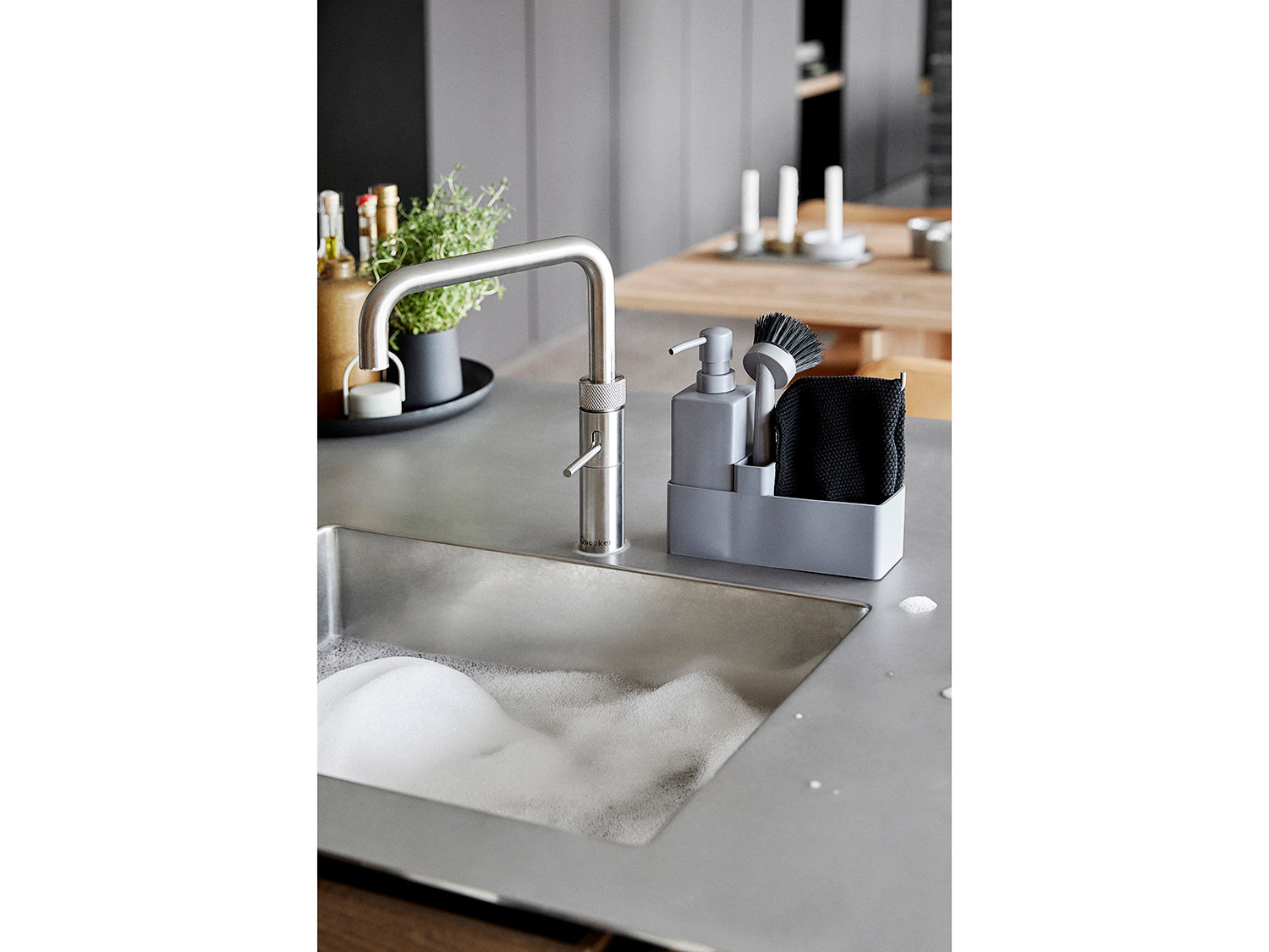 Set de vaisselle 4 pièces en silicone et céramique Gris froid Zone Denmark - Mathon - 6