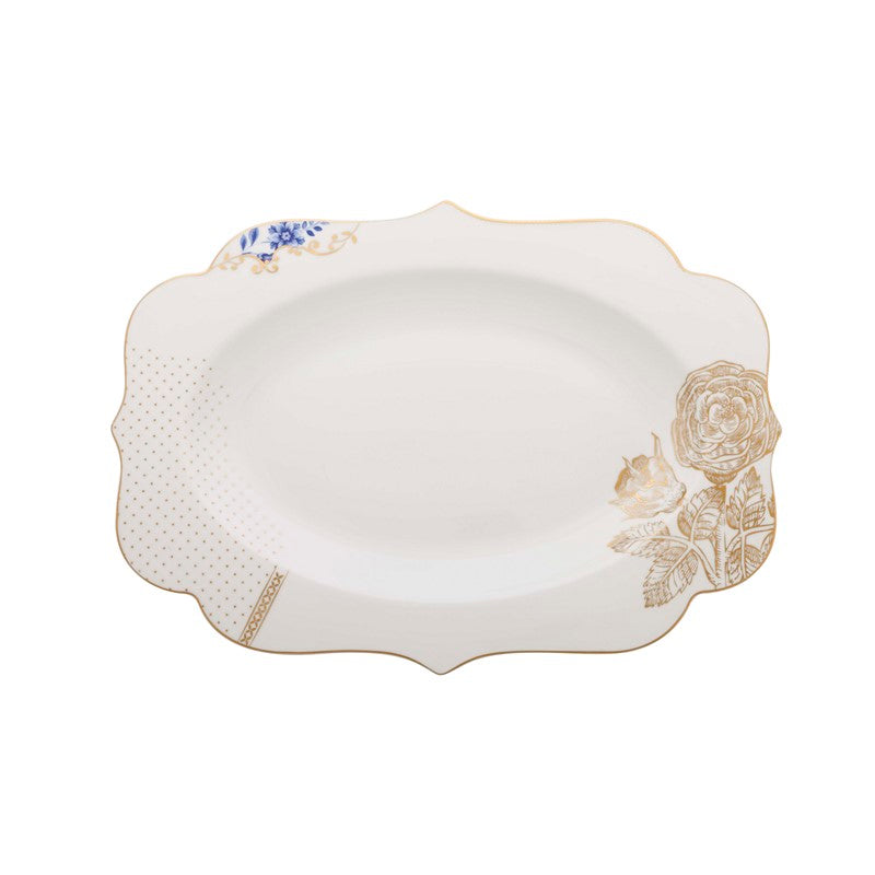 Plat de service ovale Royal Blanc - 40cm Pip Studio - Mathon