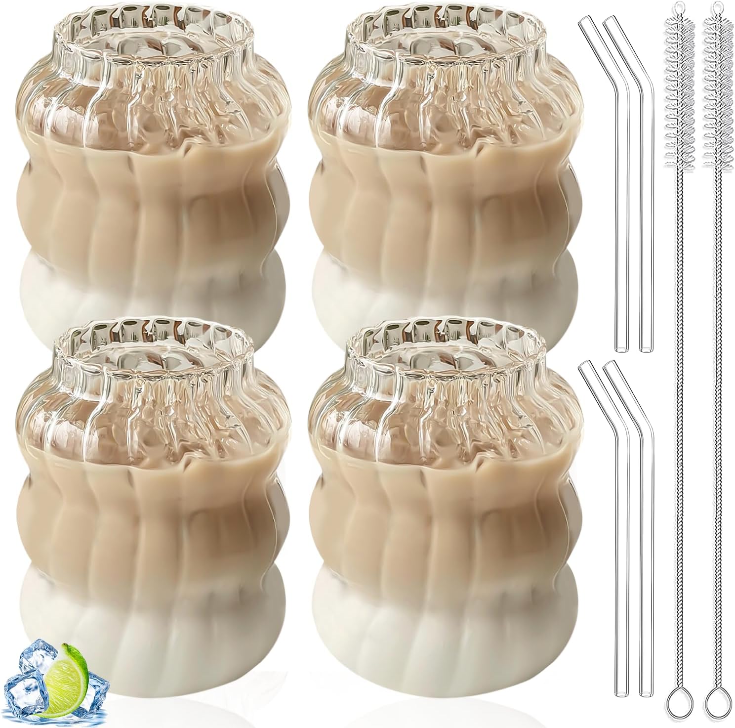 Tasse à Café en Verre Ondulé 530ml Vendos85 - Mathon