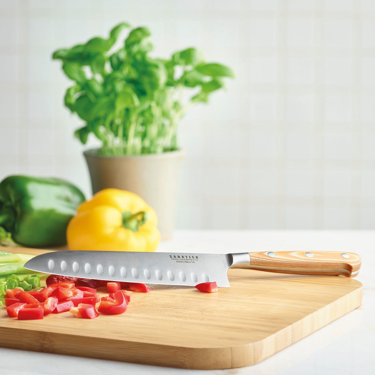 Essentiel - Couteau Santoku 18 cm Sabatier Trompette - Mathon - 2