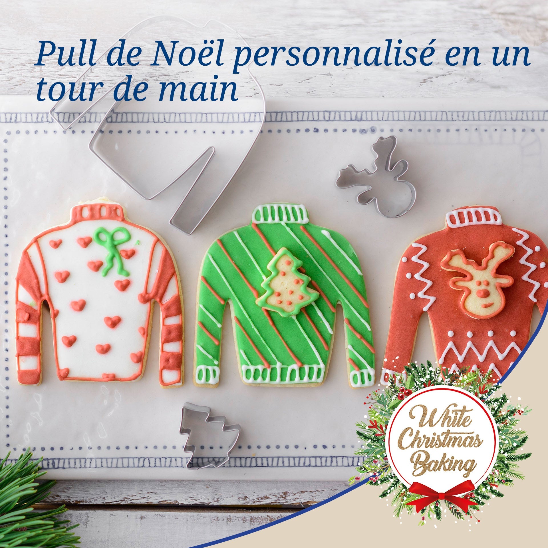 Ensemble de 3 emporte-pièces "Pull de Noël"  Baker Edition Dr. Oetker - Mathon - 6