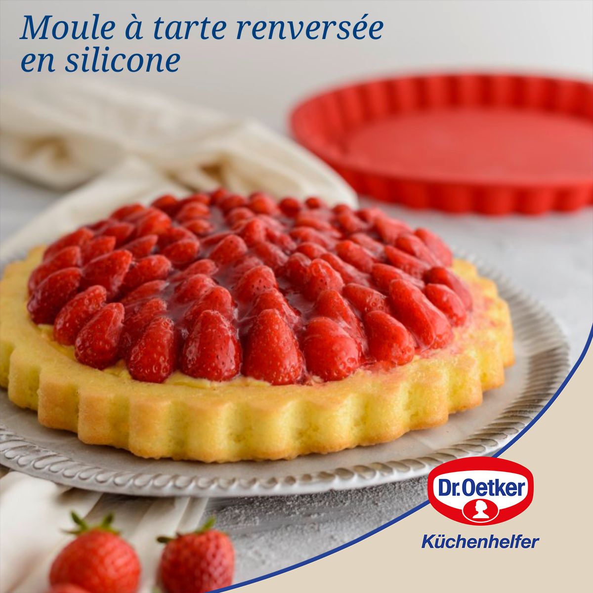 Moule à tarte en silicone rouge de 26 cm Dr. Oetker Flexxibel Love Dr. Oetker - Mathon - 2