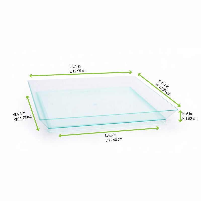 50Pcs - Elément de plateau réemployable plastique vert transparent "Klarity"  130x130mm FirstPack - Mathon - 5