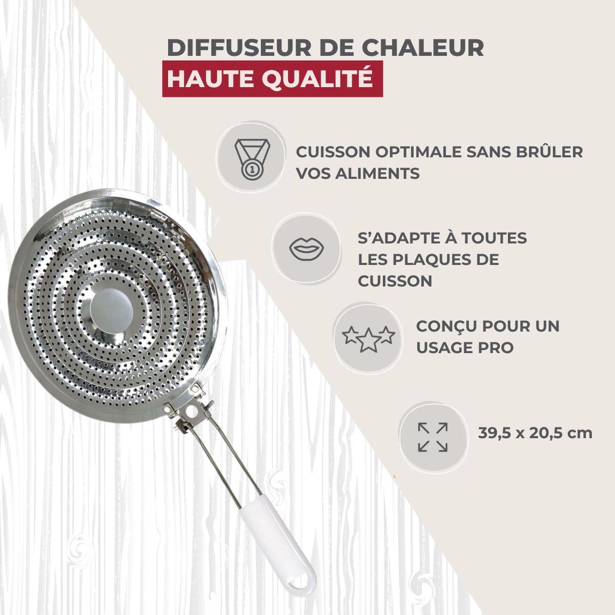 Lot de 2 diffuseurs de chaleur pour plaque de cuisson gaz Fackelmann - Mathon - 2