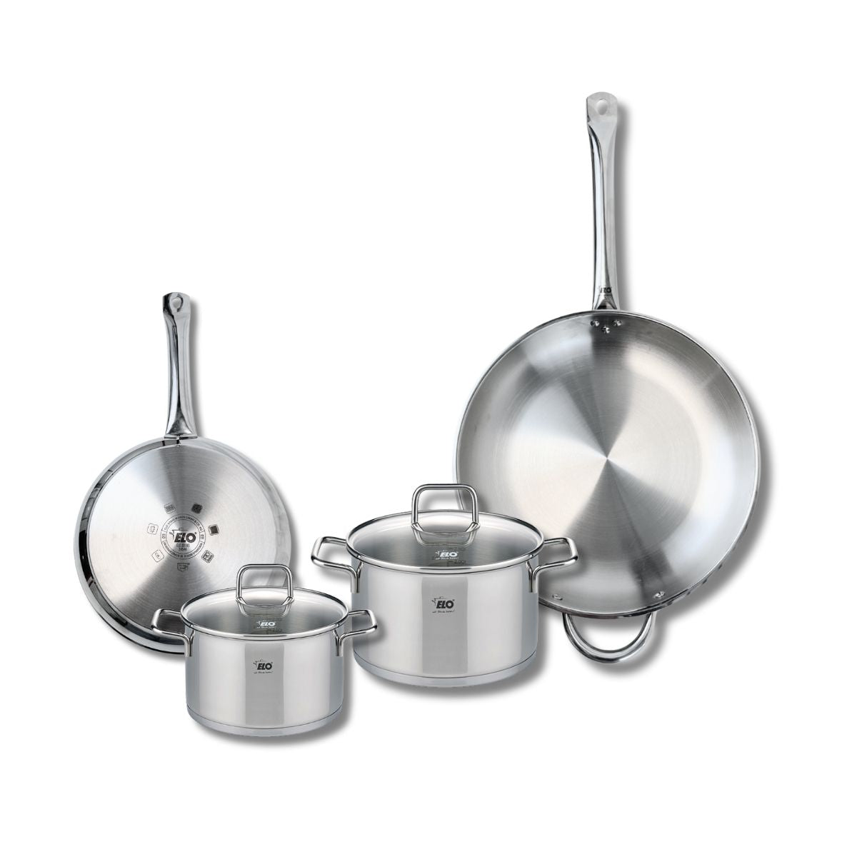 Ensemble de 2 Poêles de cuisson 24 et 32 cm et 2 faitouts 16 et 20 cm  Profi Citrin Elo - Mathon - 1