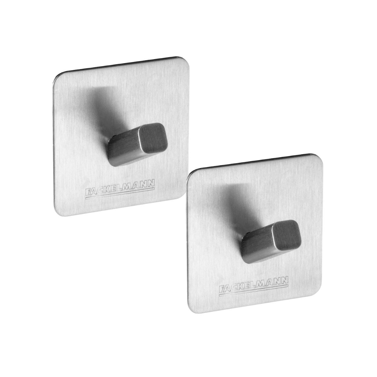 Ensemble de 2 Crochets muraux adhésif carré 5 x 5 cm  Tecno Fackelmann - Mathon - 1