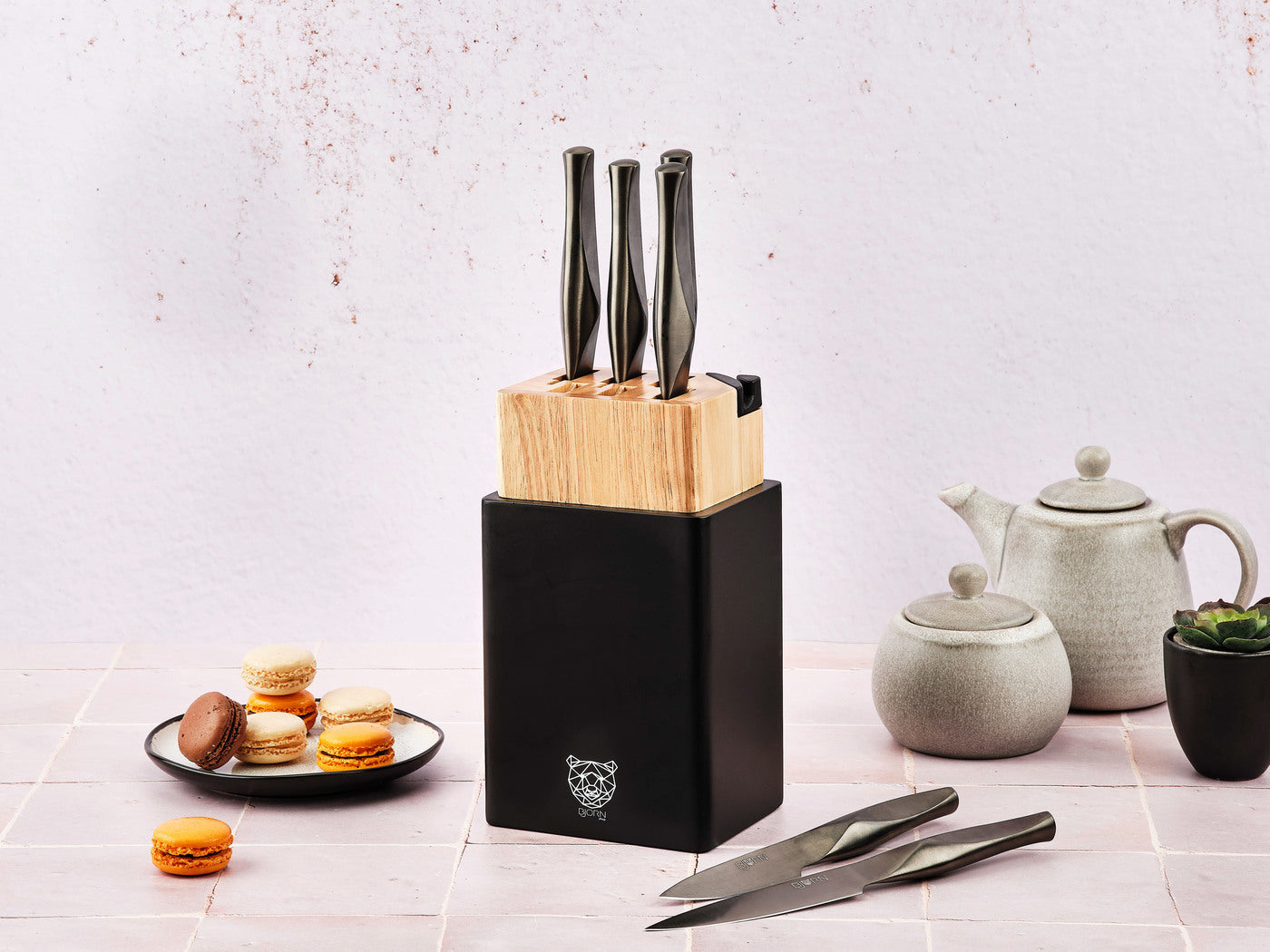 Lot de 8 couteaux de cuisine en inox gris D Björn - Mathon - 2