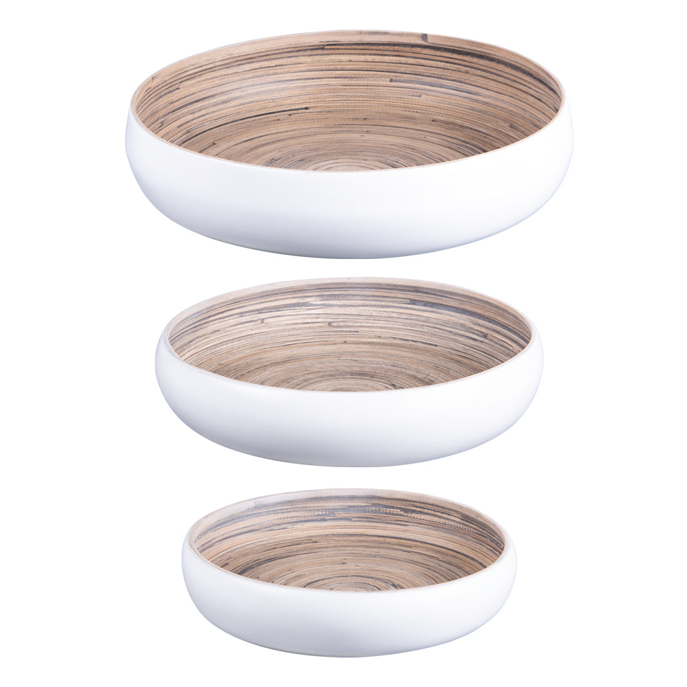 Set de 3 coupes bambou blanc Table passion - Mathon