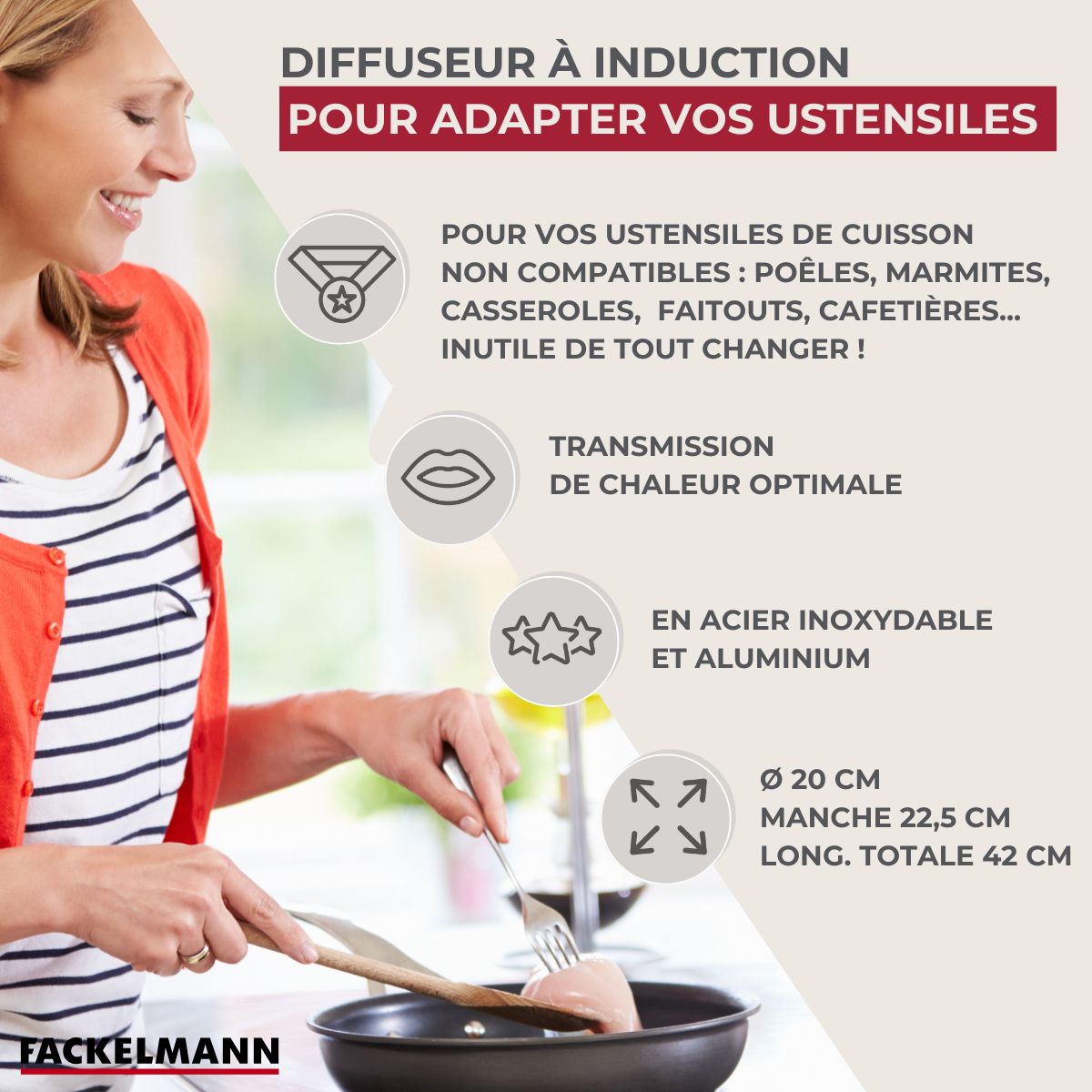 Adaptateur plaque à induction 20 cm Fackelmann - Mathon - 3