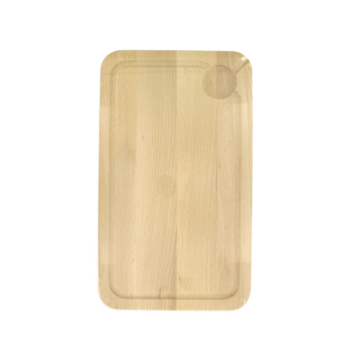 Planche à découper, hêtre avec rigolle et collecteur de sang 34 x 20 cm, par 2  Gourmet édition FM Professional - Mathon - 1