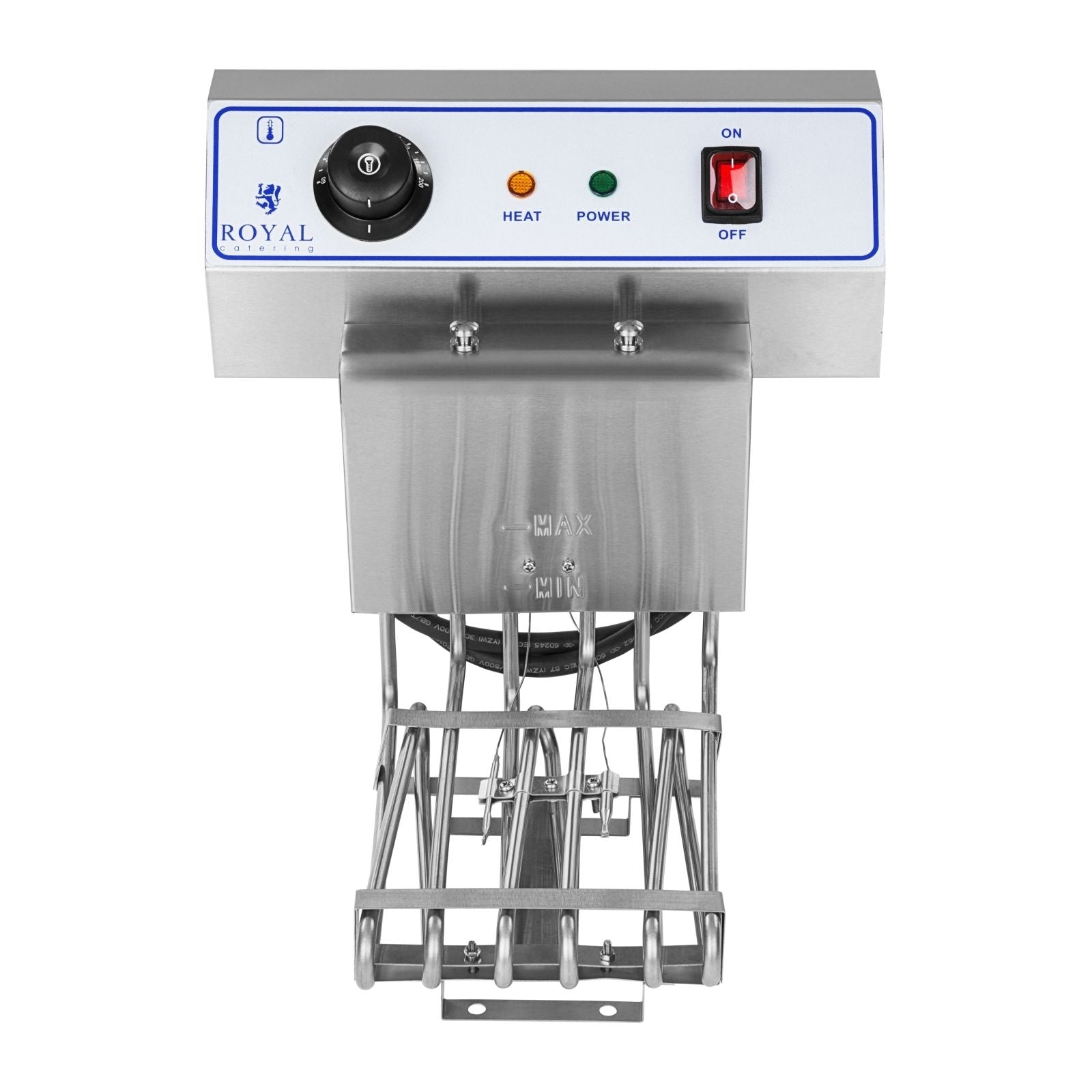 Friteuse acier inox 2 bacs 16 litres cuve et resistance amovible robinet vidange 380 V professionnelle 3614029 - Mathon - 4