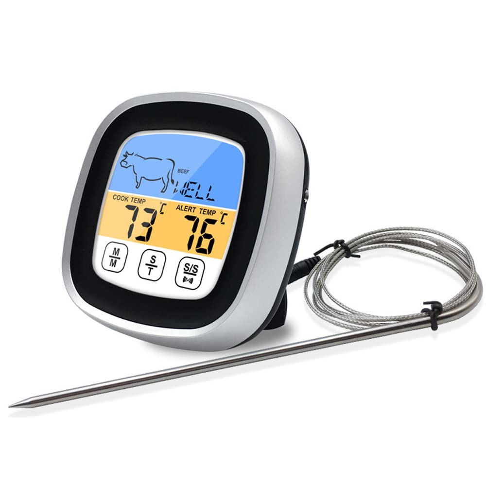 Thermometre à Viande Lecture Instantanée, avec Sonde Longue et Grand Écran LCD Rétroéclairé pour Barbecue et Grill Vendos85 - Mathon
