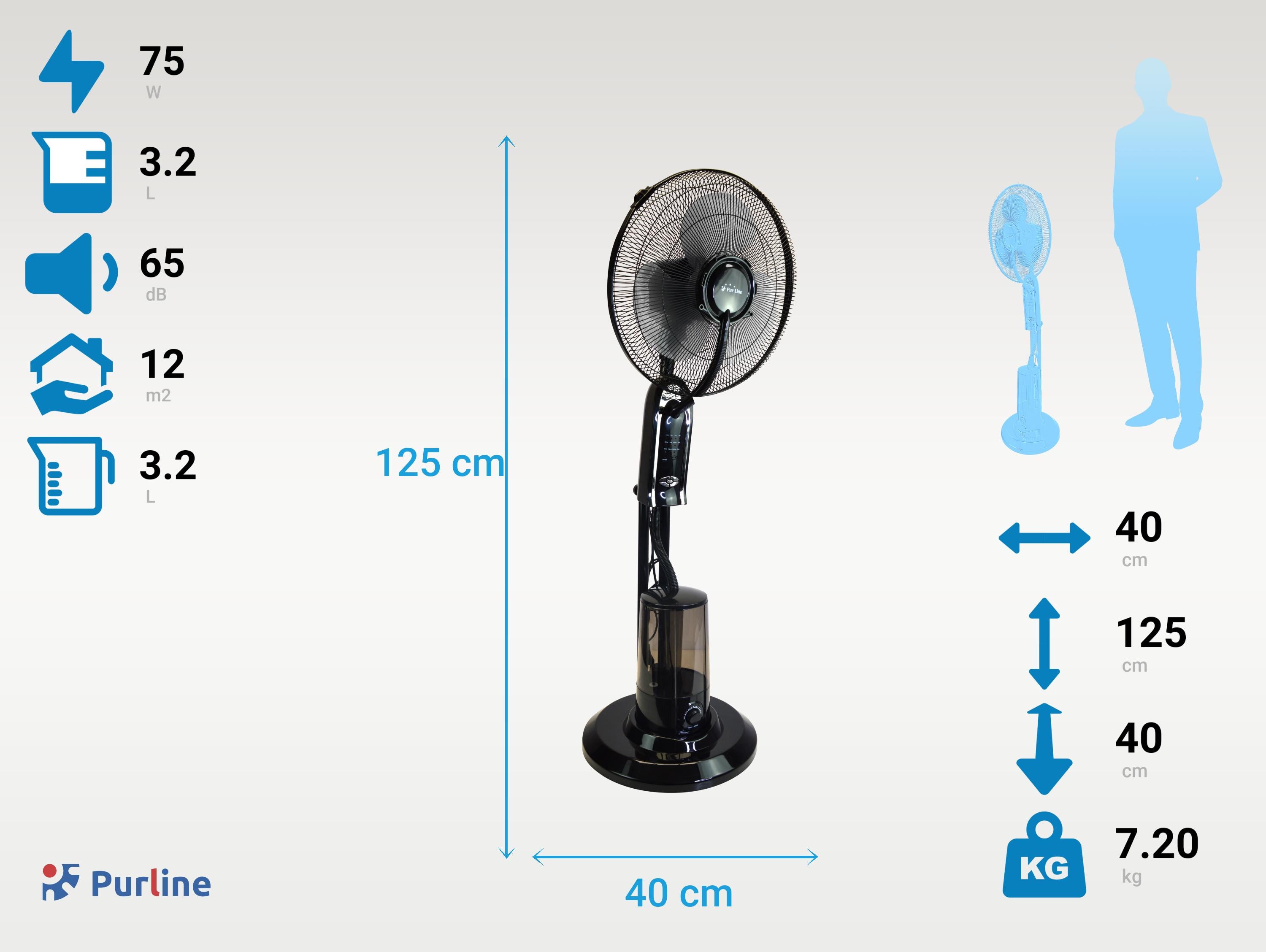 Ventilateur brumisateur à haut débit et 3 vitesses Purline - Mathon - 4