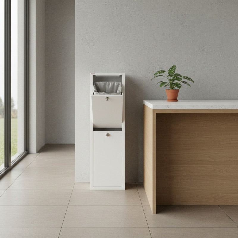 Poubelle cuisine - tri sélectif blanche lua, 2 grands bacs Don Hierro - Mathon - 5