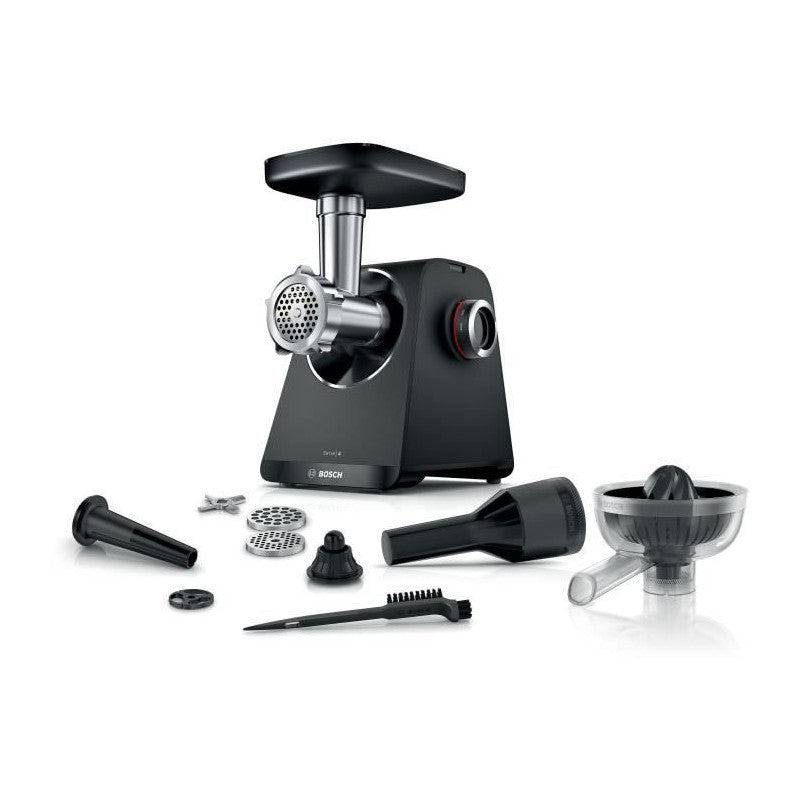 Hachoir A Viande Série 4 -   - Mfws430b - 3 Grilles De Hachoir - Marche Arriere - Noir Bosch - Mathon - 1