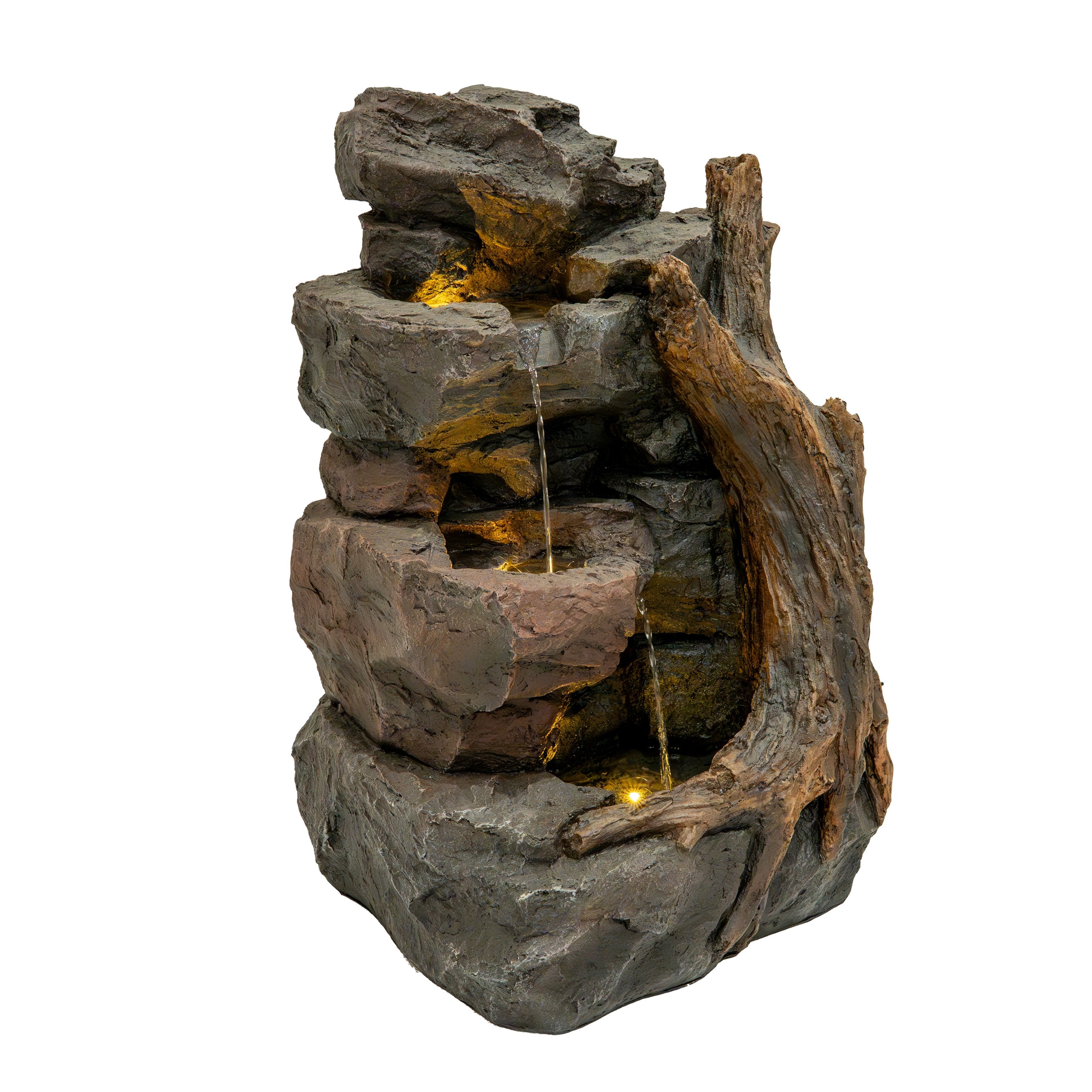 Fontaine de Jardin Cascade Électrique « Willow Springs » Extérieure LED Pompe Monstershop - Mathon - 1