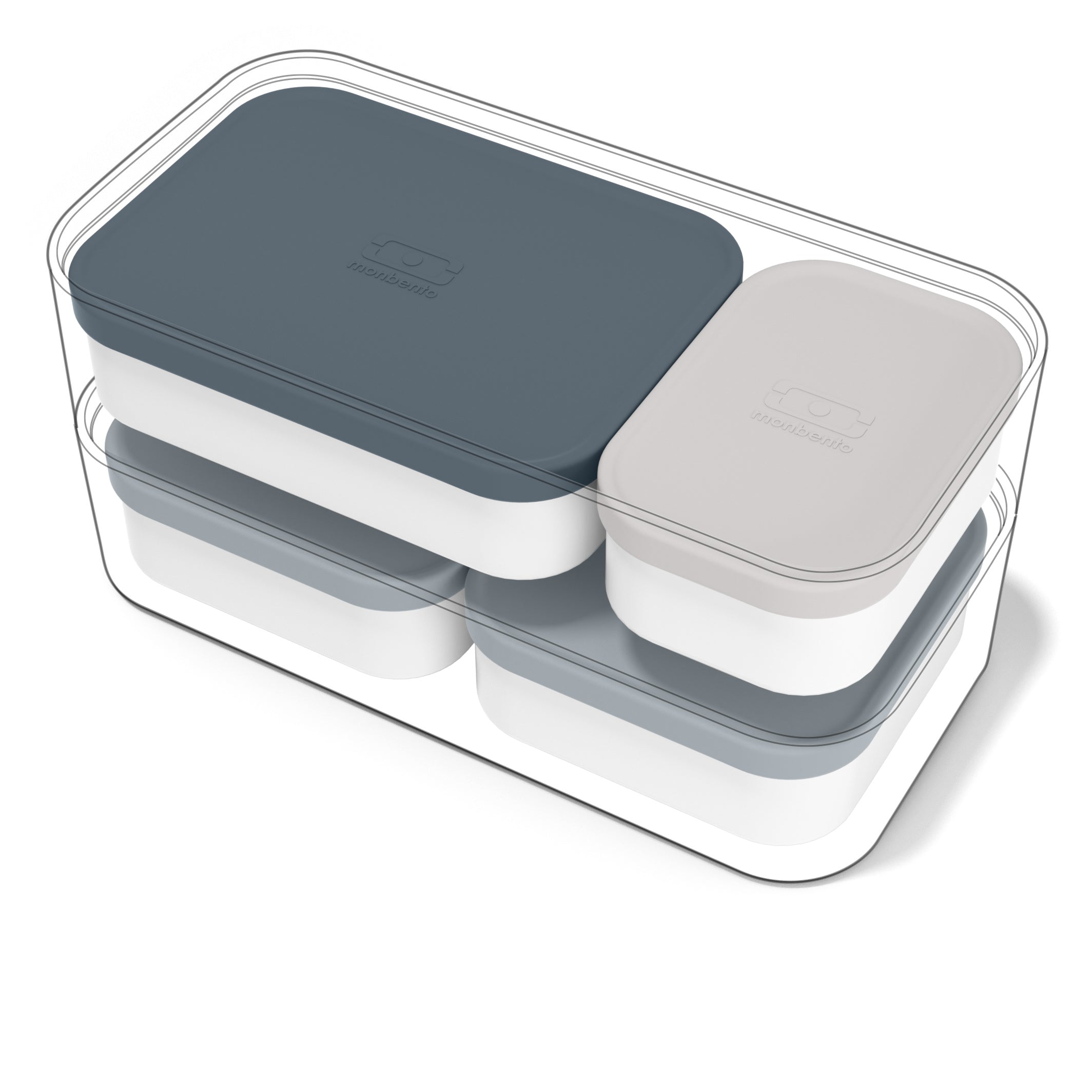 Boîtes compartiments pour lunch box monbento Extra Blanc et Gris Monbento - Mathon - 2