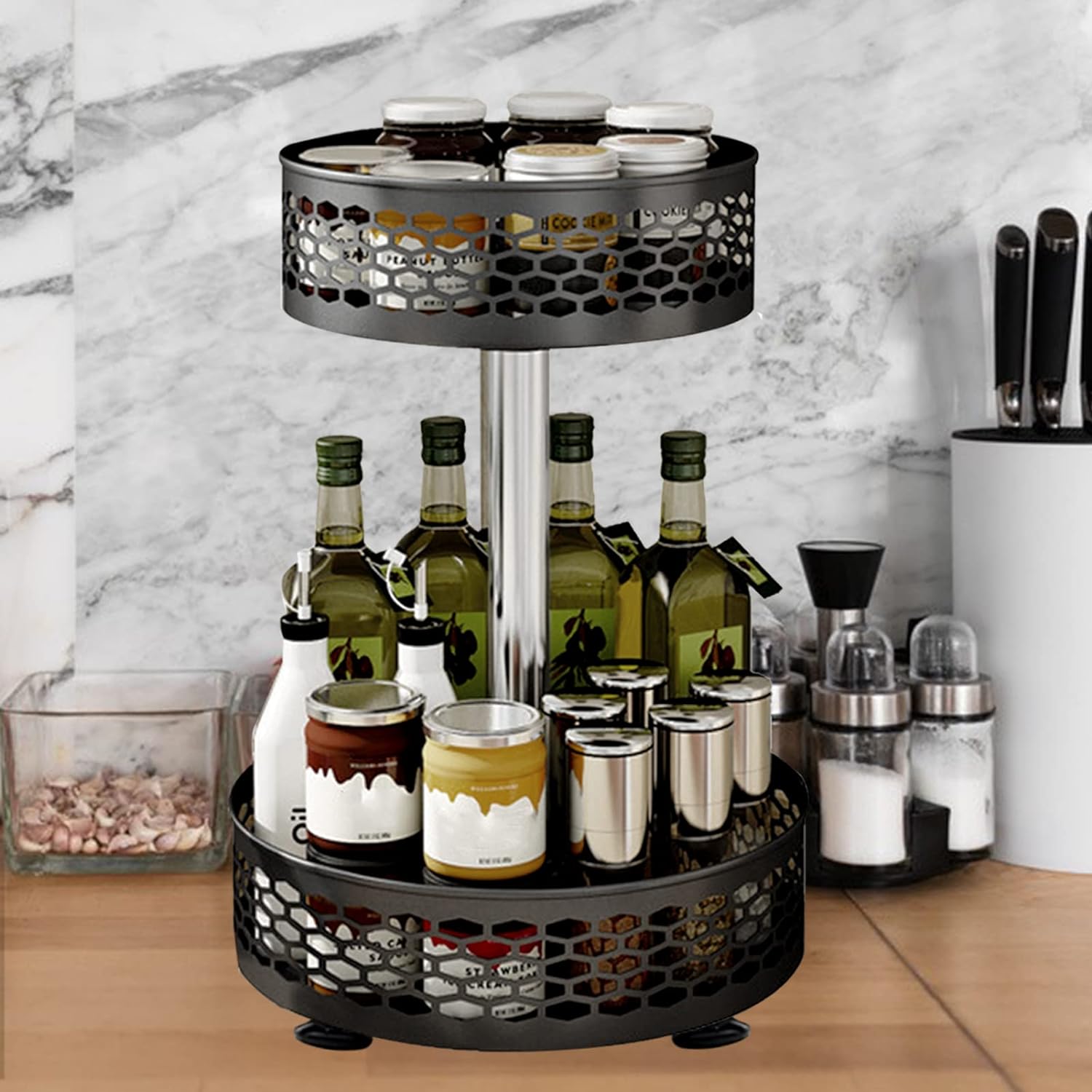 Étagère à épices rotative à 360° Noir Vendos85 - Mathon