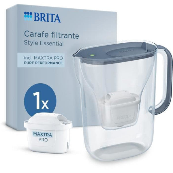 Carafe Filtrante Brita - Style Essential Bleu Minéral - Capacité 2,4l Brita - Mathon - 1