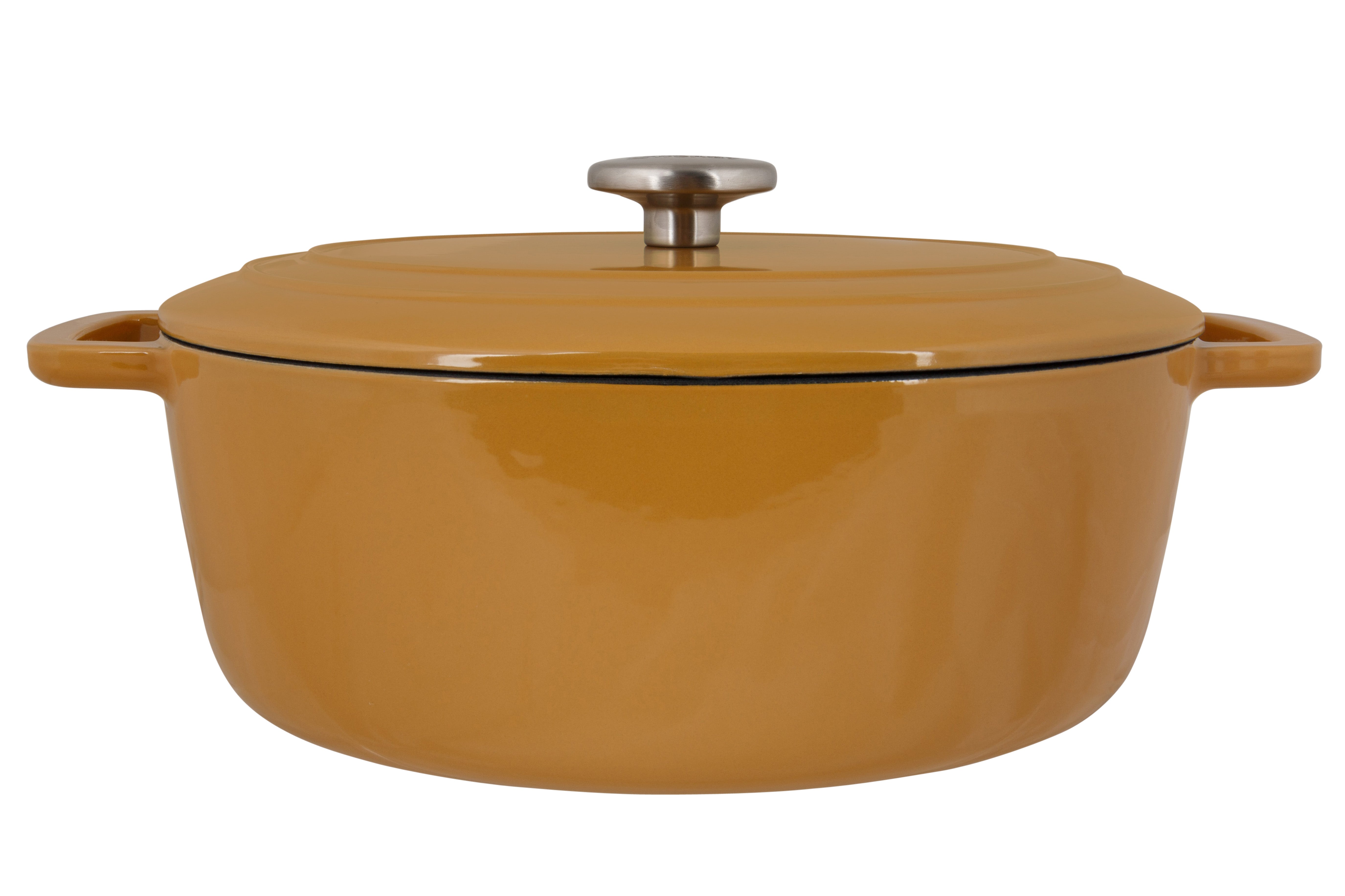 Cocotte ovale en Fonte émaillée, FONTESTIC, Amber Gold, 31x24 cm Cosy & Trendy - Mathon - 1