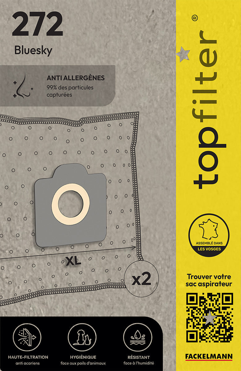 Lot de 2 sacs aspirateur Bluesky TopFilter Premium TopFilter - Mathon - 1