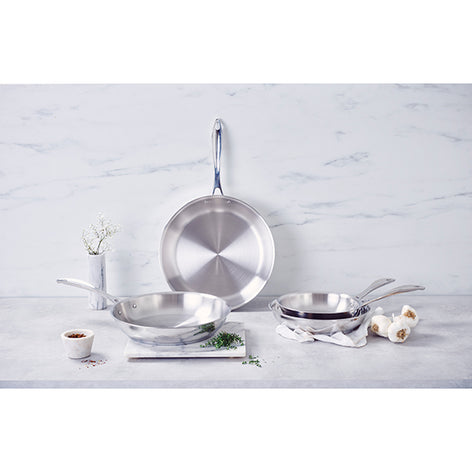 Lot 3 poêles tout inox Chef 20, 24 et 28 cm Beka - Mathon - 2