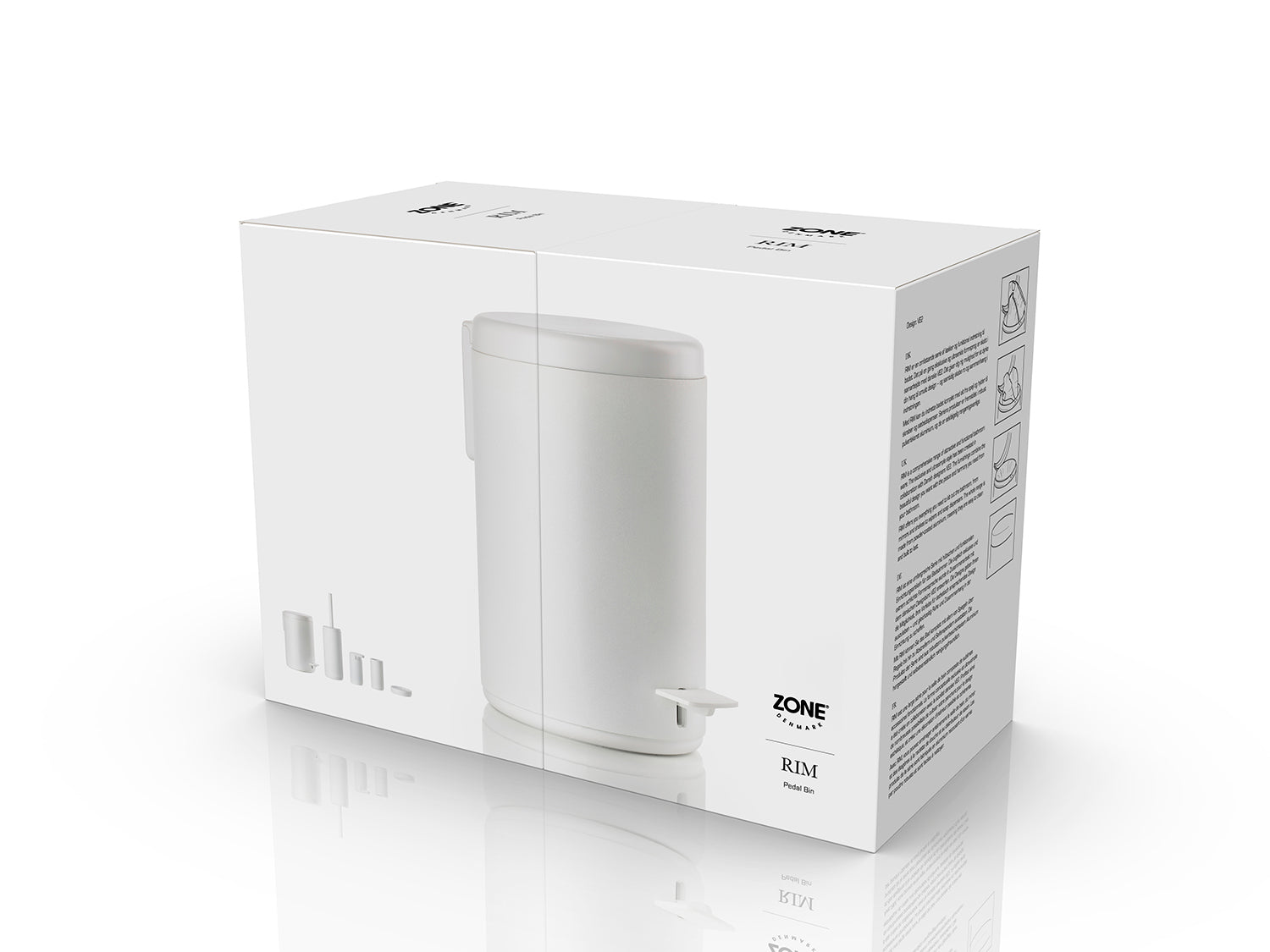 Poubelle à pédale RIM en aluminium et abs Blanc Zone Denmark - Mathon - 5