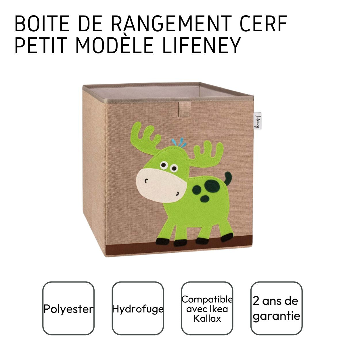 Boîte de rangement en tissu pour enfant "cerf", compatible Ikea Kallax Lifeney Fackelmann - Mathon - 4