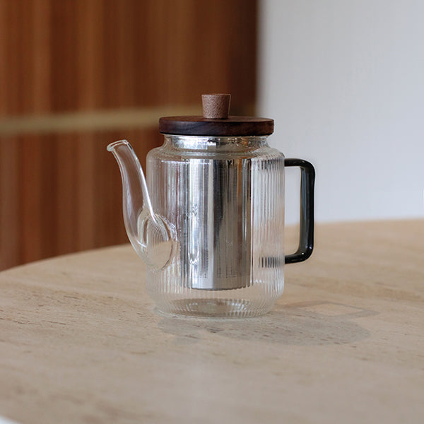 Théière Karl en verre borosilicate anse gris fumé 550 ml Ogo - Mathon - 2