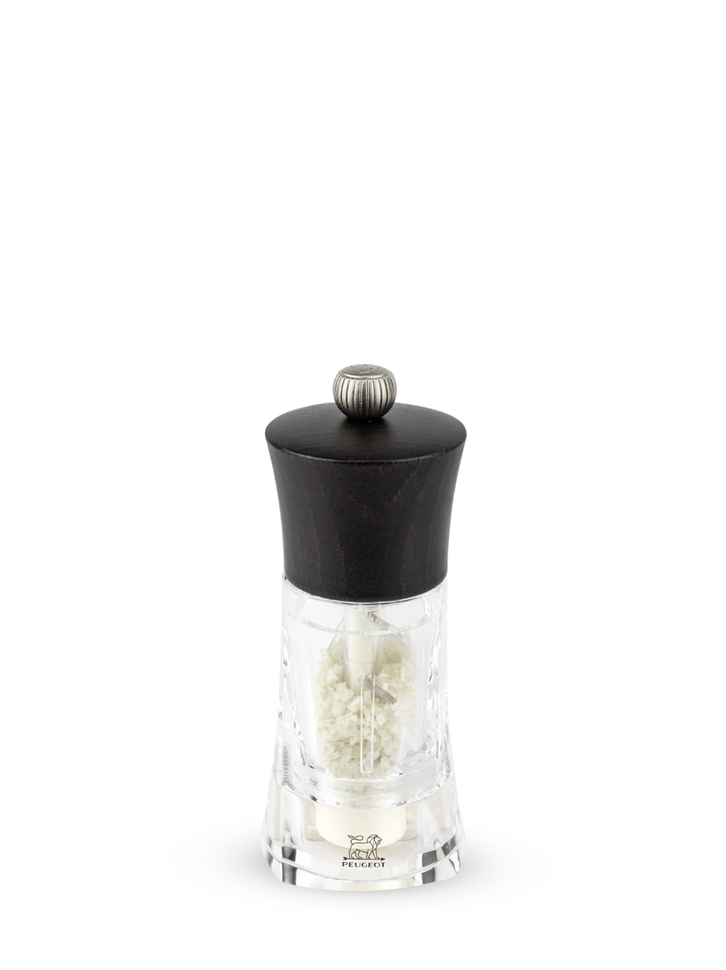 Oléron Moulin à sel humide manuel en bois et acryl couleur chocolat 14 cm Peugeot - Mathon - 1