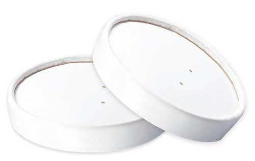 45Pcs - Couvercle plat blanc en carton kraft perforé pour la vapeur  H16mm FirstPack - Mathon - 1