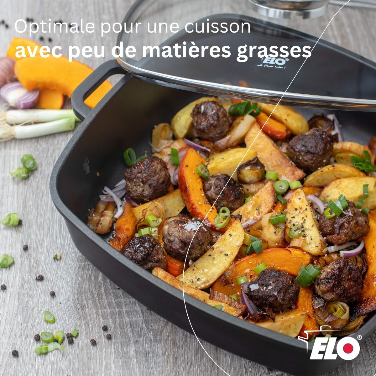 Cocotte 28 x 28 cm en fonte aluminium antiadhésive 3,6 L  Alucast Elo - Mathon - 3