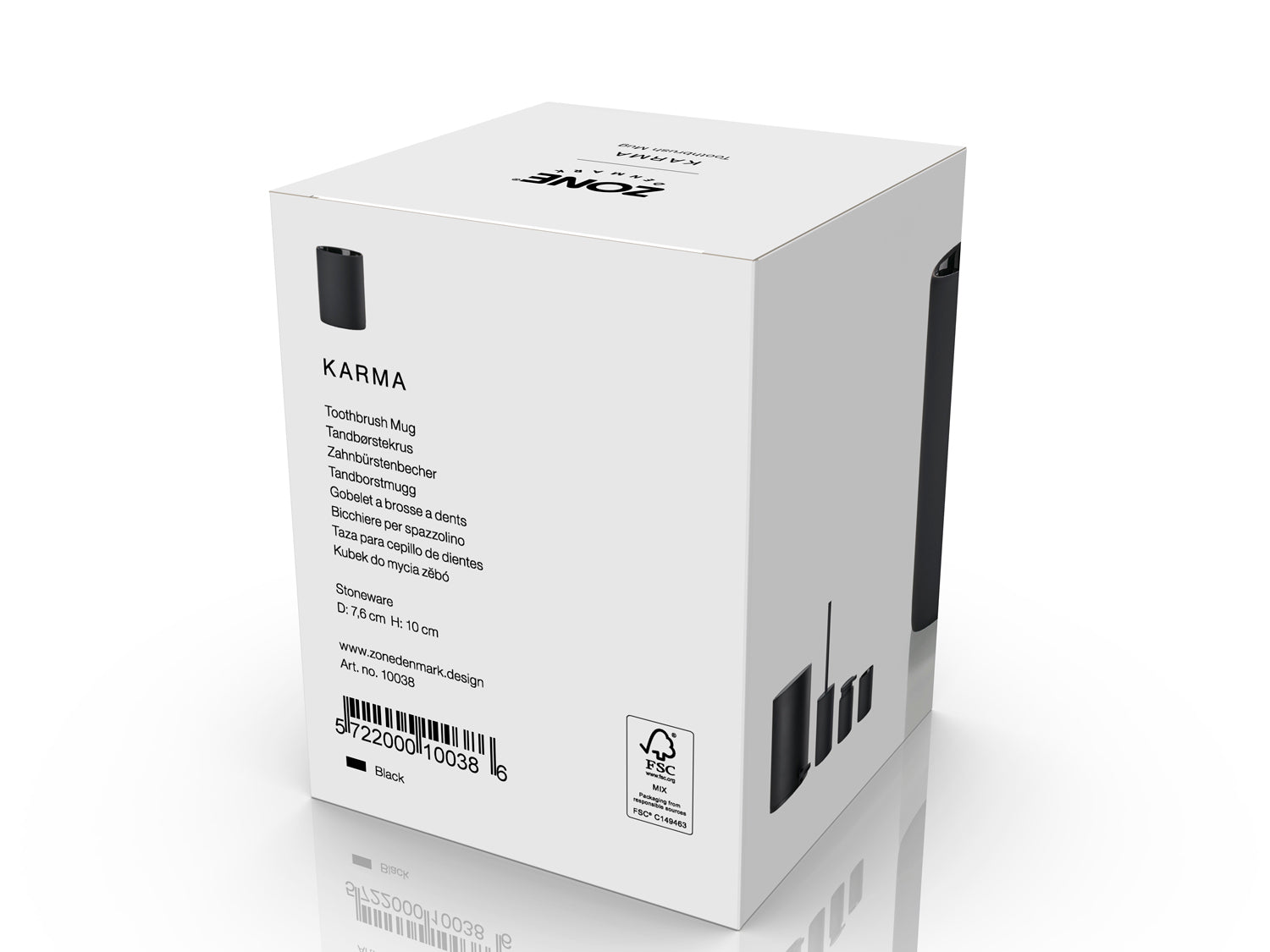 Gobelet pour brosse à dents KARMA en grès Noir Zone Denmark - Mathon - 5
