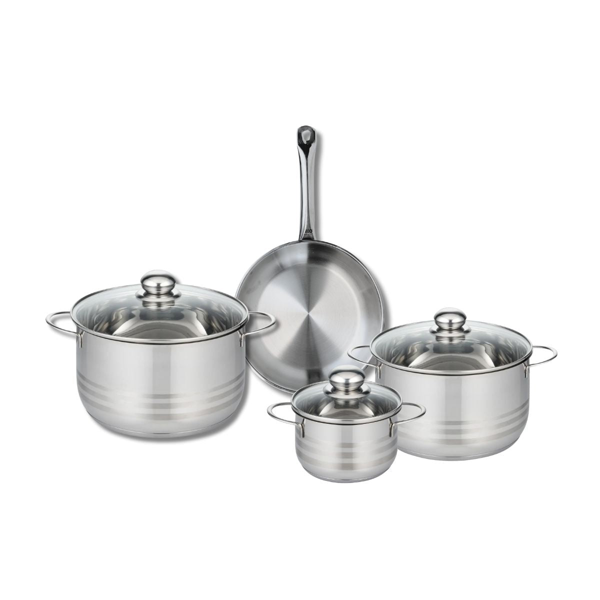 Ensemble de 1 Poêle de cuisson 24 cm et 3 faitouts 14, 20 et 24 cm  Profi Brillant Elo - Mathon - 1