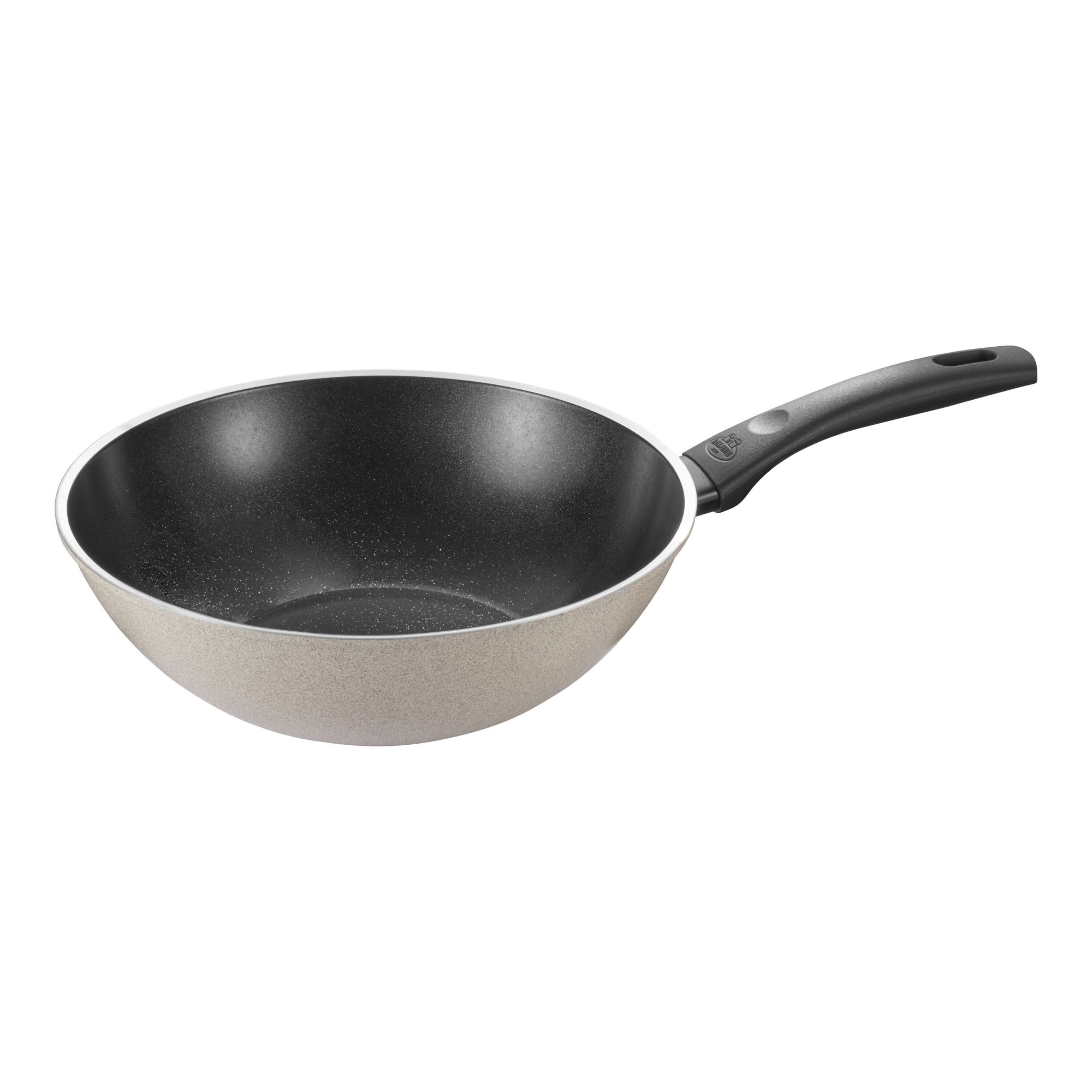 Wok Ledro 28 cm, Aluminium, Revêtement Céramique, Sable - Mathon - 1