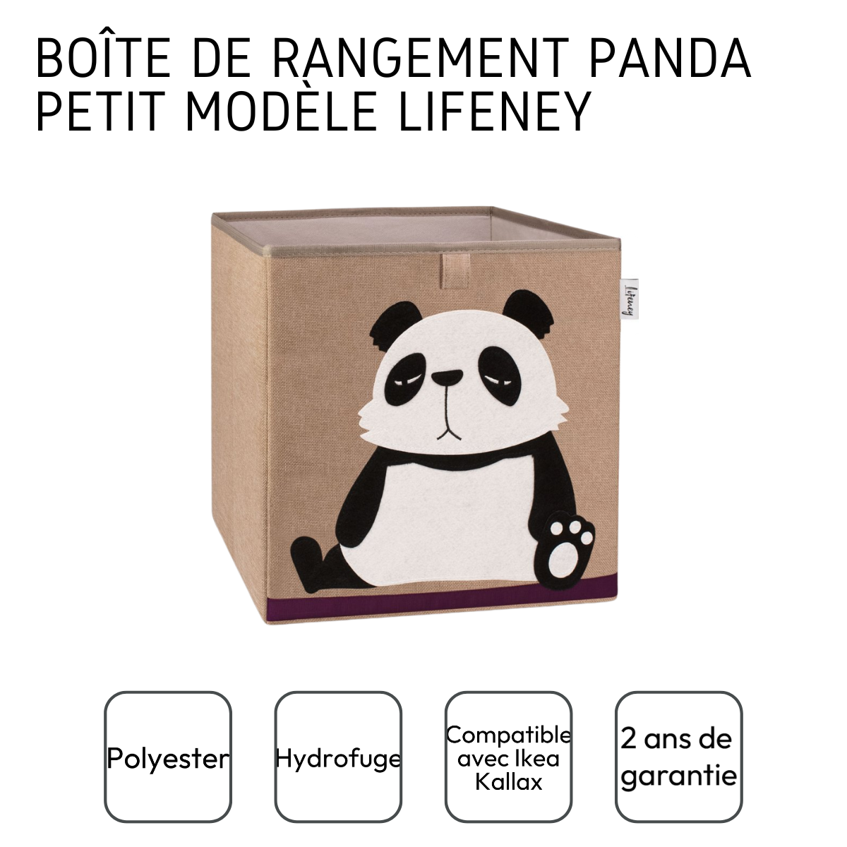Boîte de rangement en tissu pour enfant "panda", compatible Ikea Kallax Lifeney Fackelmann - Mathon - 4