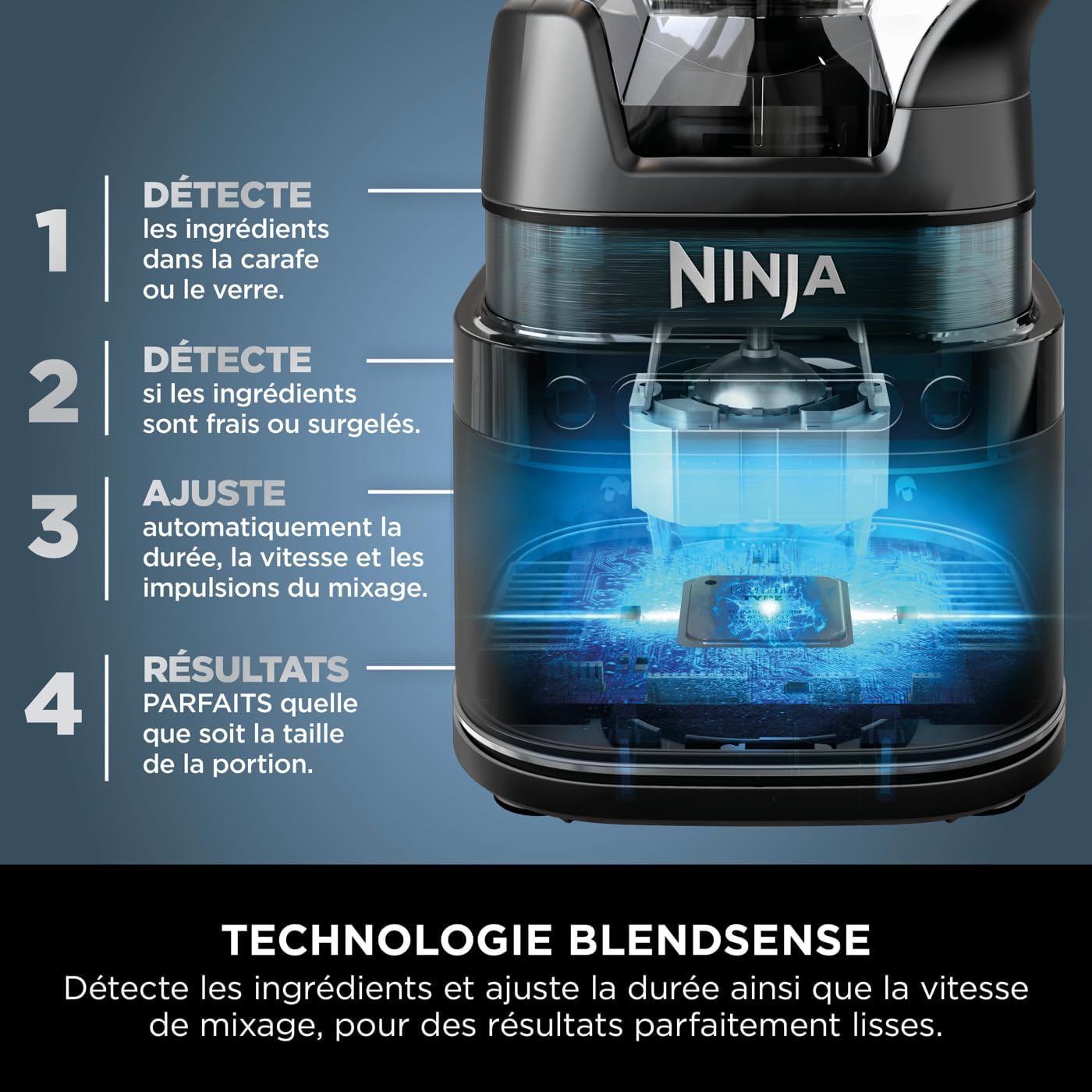 Robot Mixeur Ninja Detect Power Blender Pro 1200w - 2-en-1 - 2l - 15 M Ninja - Mathon - 3