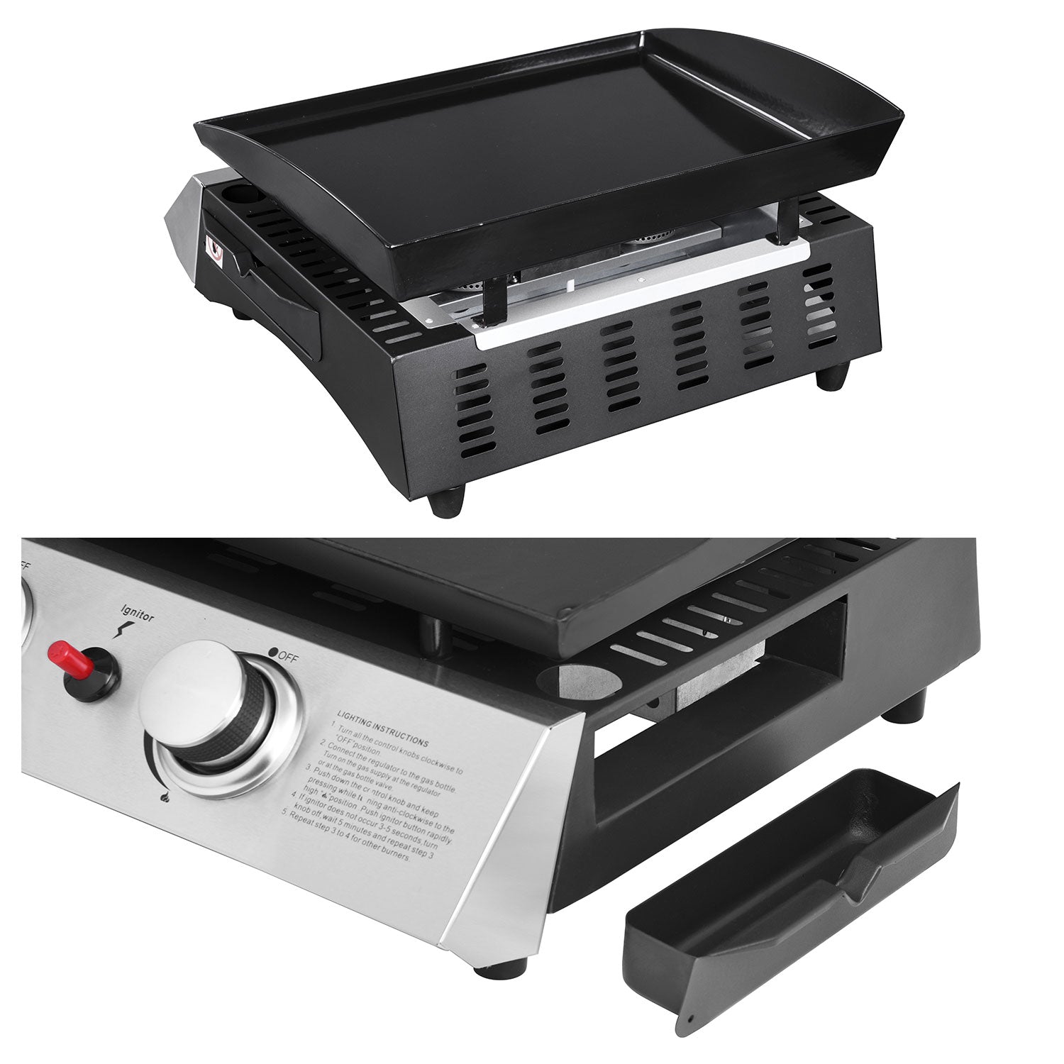 Plancha au gaz MALA - 2 brûleurs 5kW Happy Garden - Mathon - 3