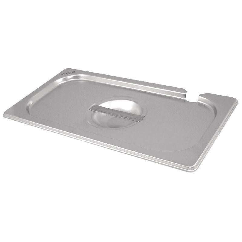 Couvercle Bac Gastro Inox GN 1/4 avec Encoche - Vogue - Mathon